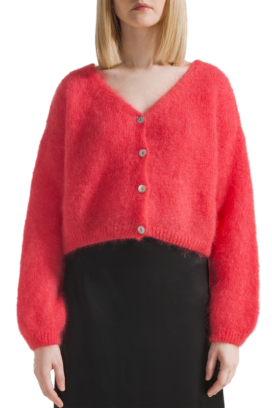 Cornelia Cropped Cardigan Lipstick Red