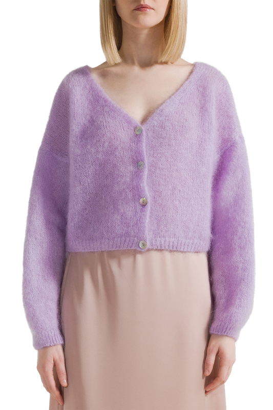 Cornelia Cropped Cardigan Light Purple