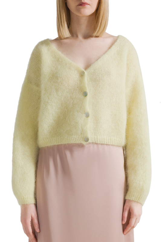 Cornelia Cropped Cardigan Light Yellow