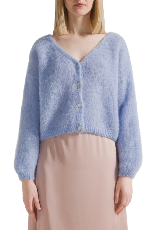 Cornelia Cropped Cardigan Light Blue