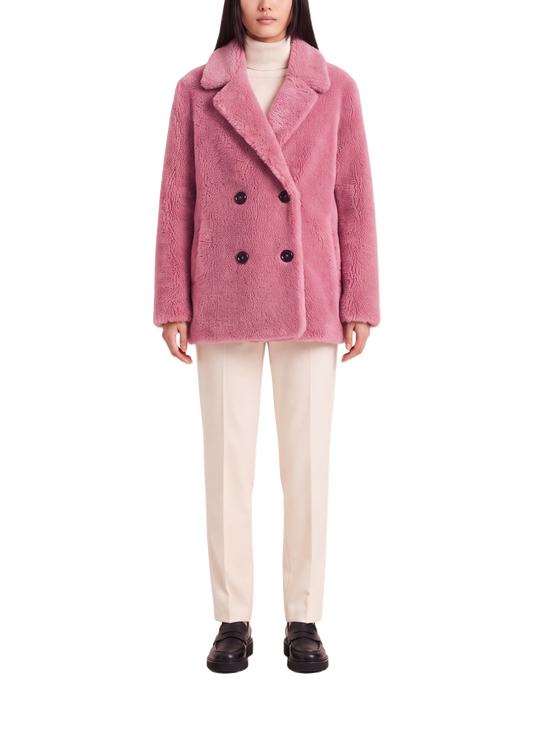 Fiona Short Coat Without Fur Pink Model Front