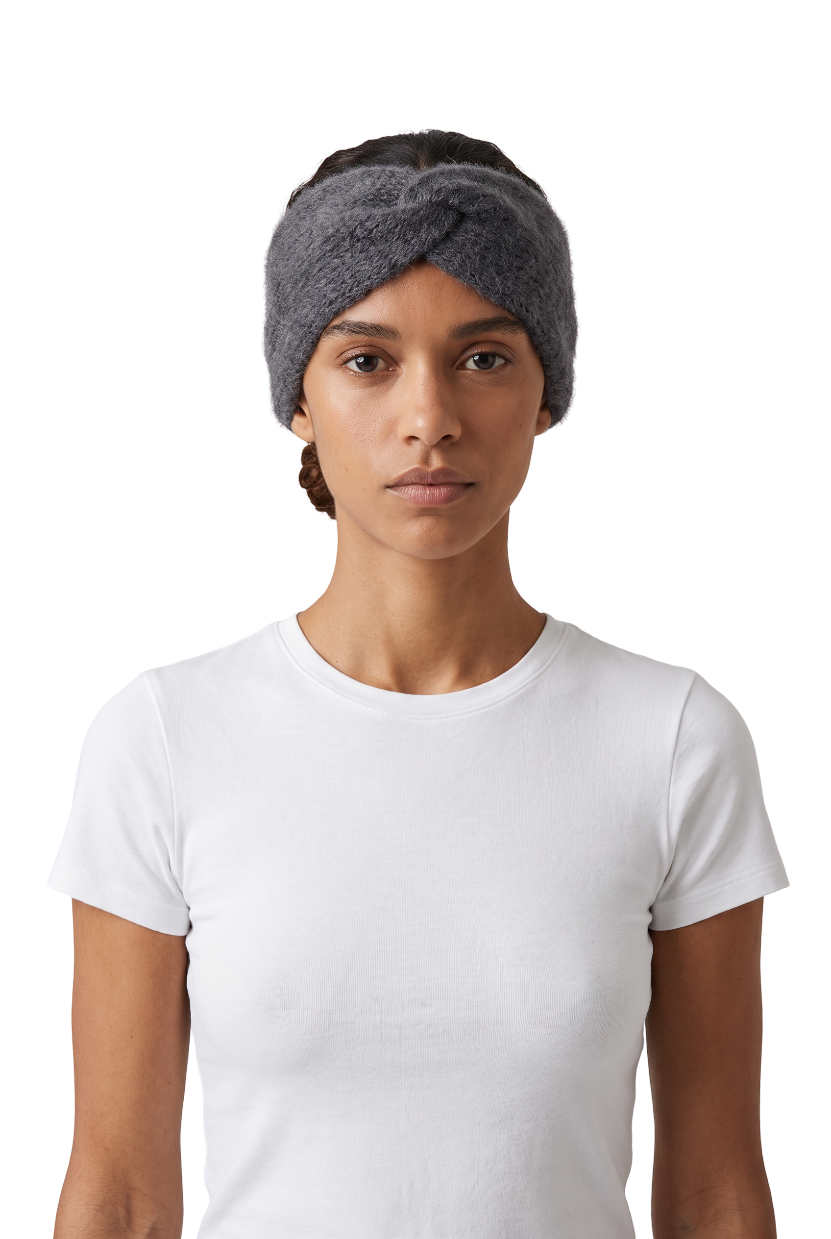 Andy Knit Headband Graphite - model