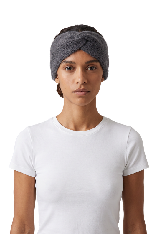 Andy Knit Headband Graphite - model