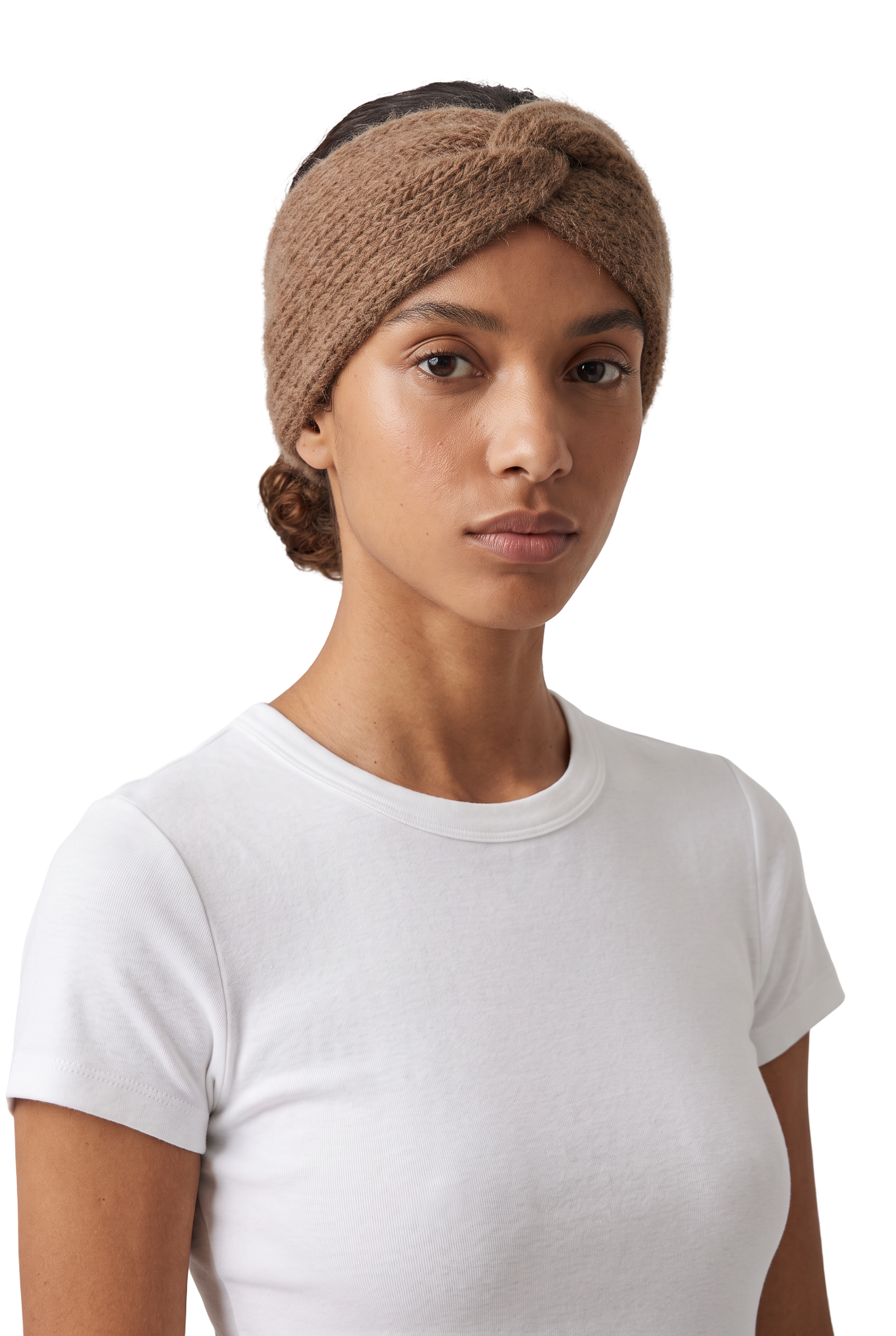 Andy Knit Headband Medium Brown - model