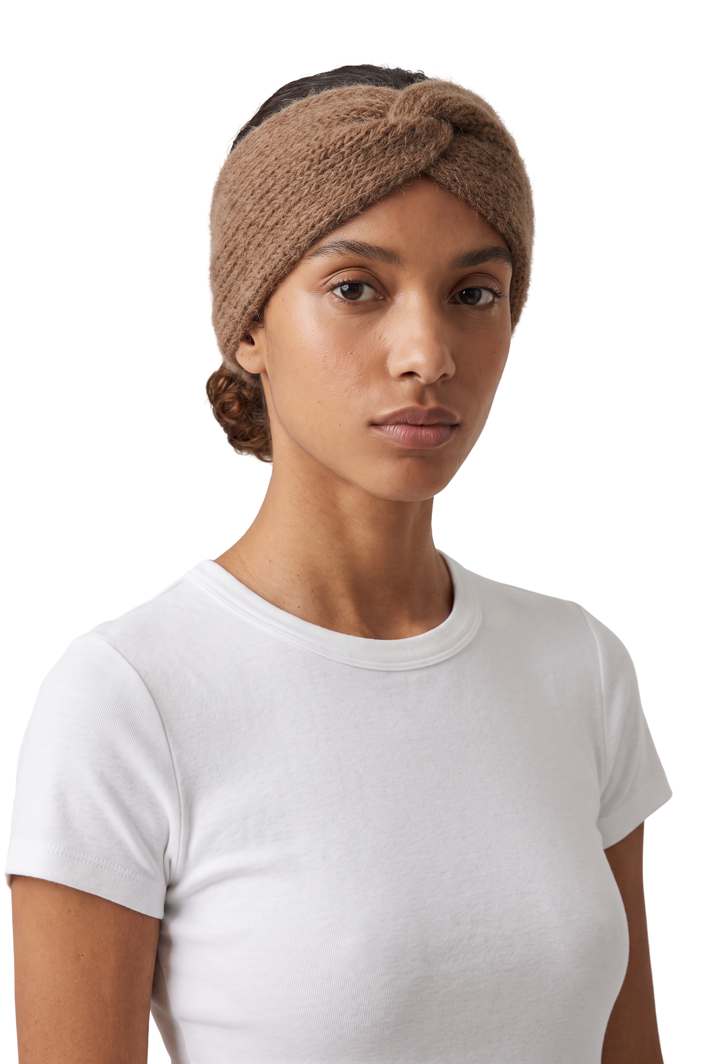 Andy Knit Headband Medium Brown - model