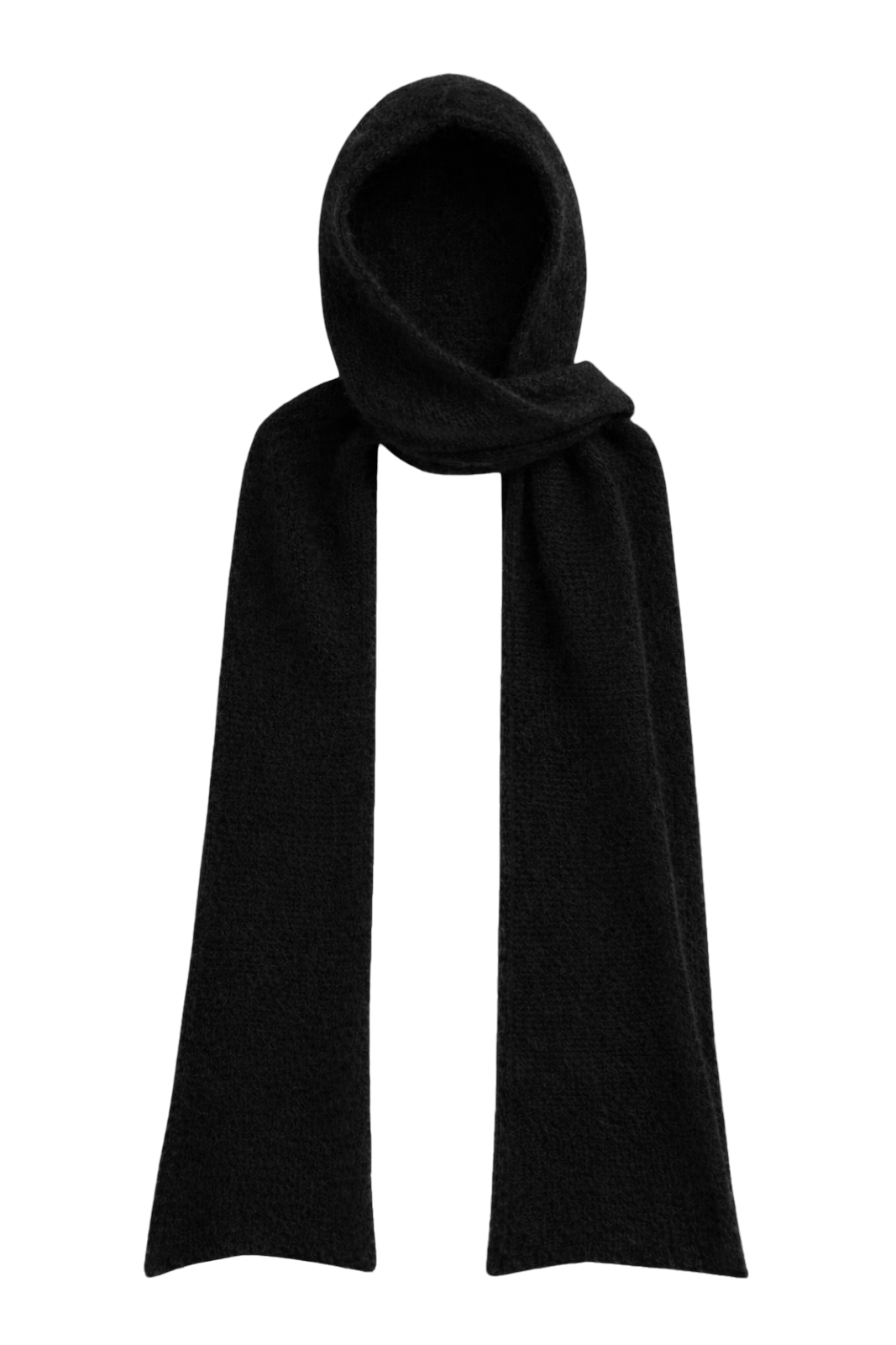 Penn Hooded Alpaca Scarf Black
