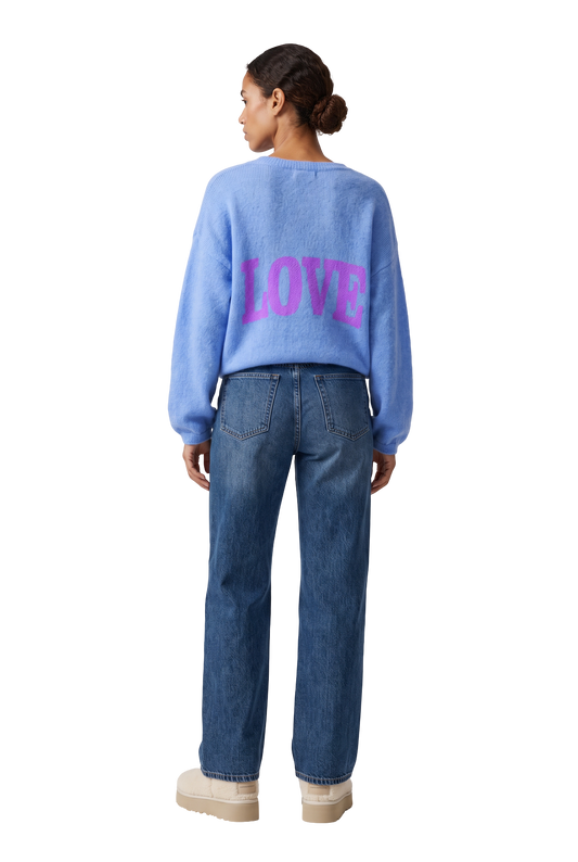 Silja Back Letters Turquoise LOVE - model back