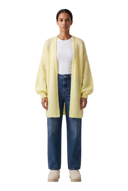 Lee Midi Cardigan Light Yellow - model