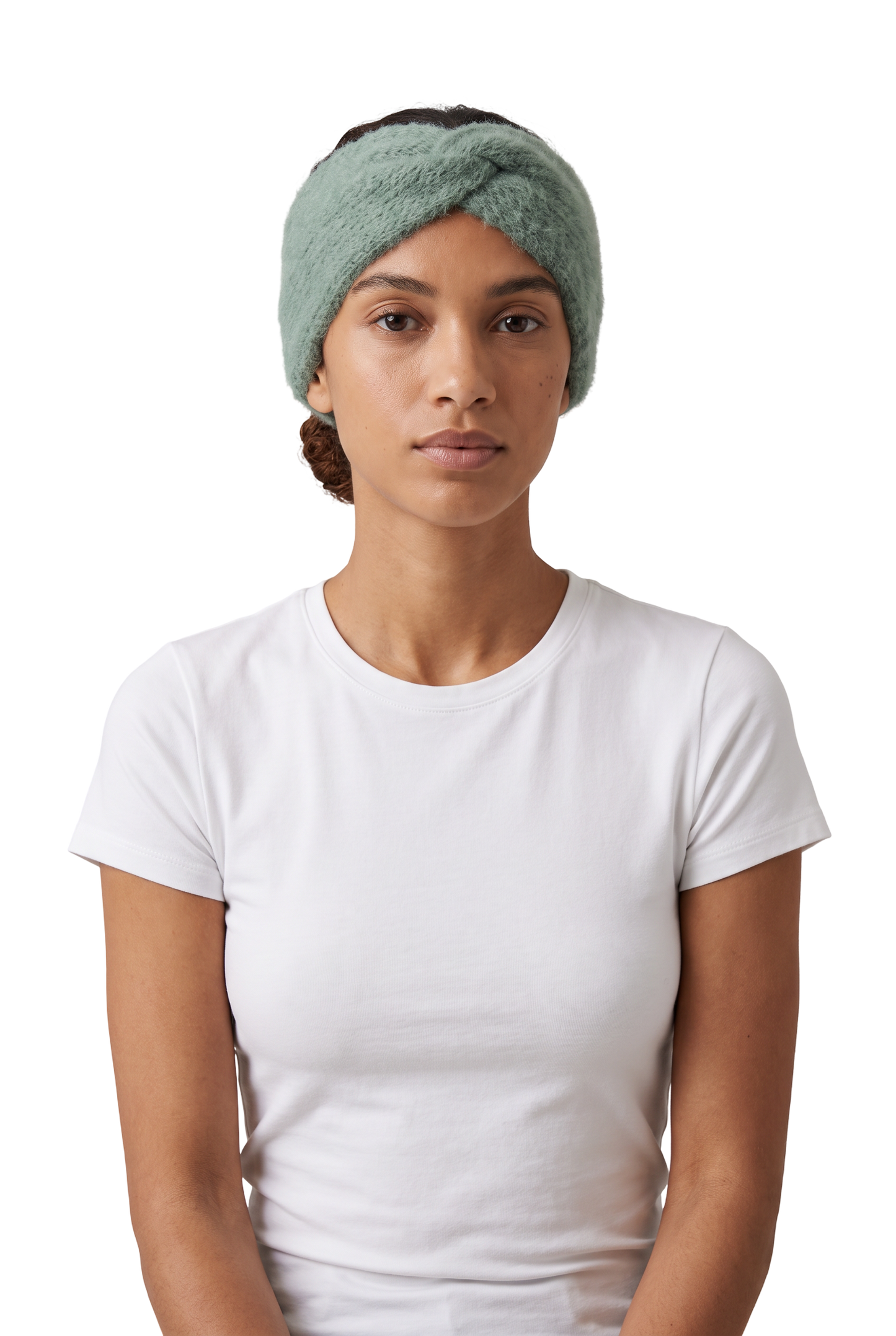Andy Knit Headband Dusty Green - model