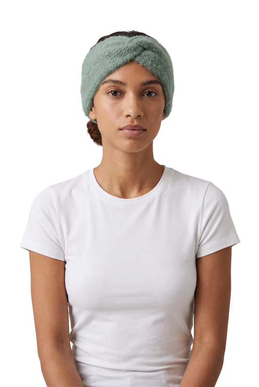 Andy Knit Headband Dusty Green - model