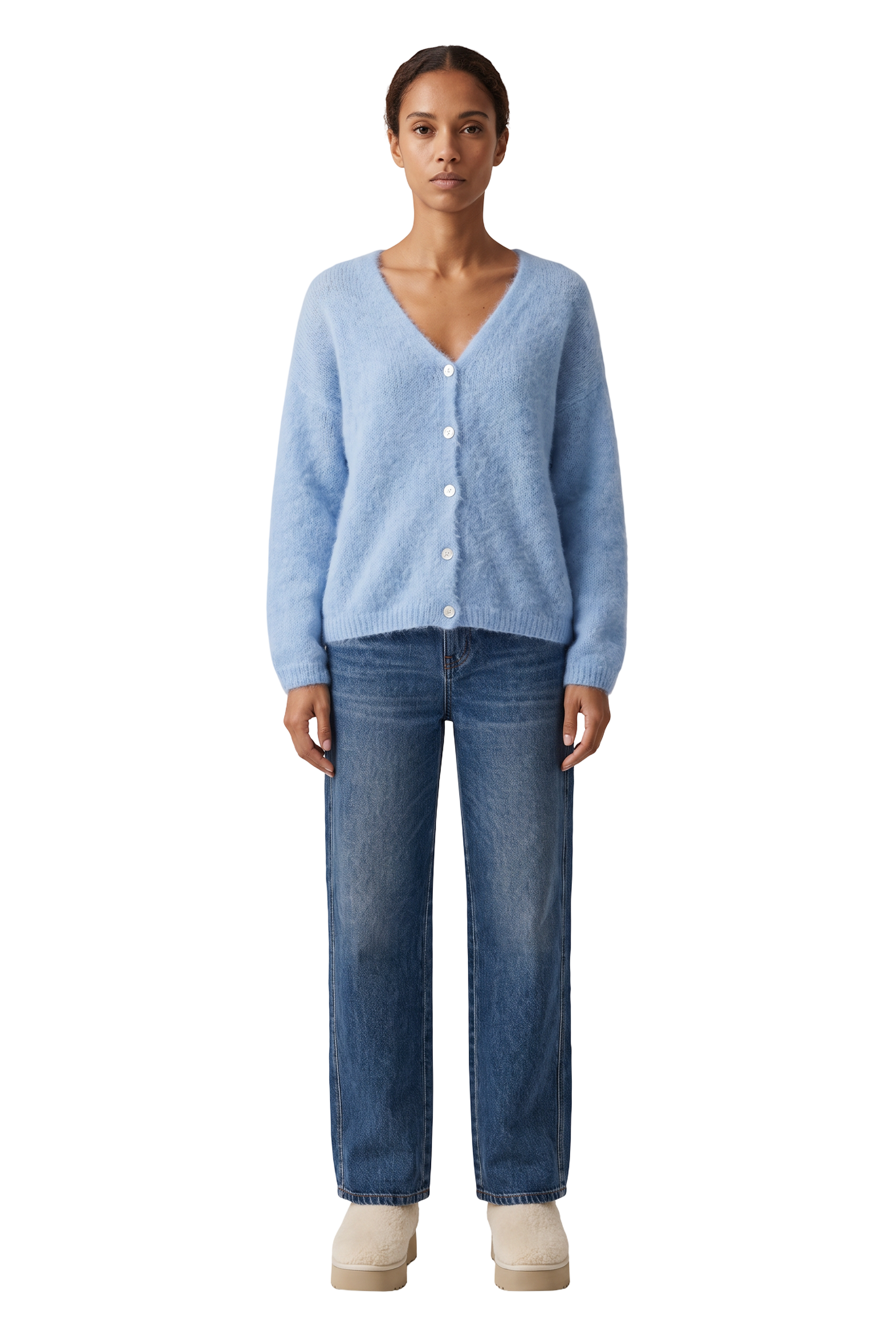 Cornelia LS Cardigan Light Blue - model