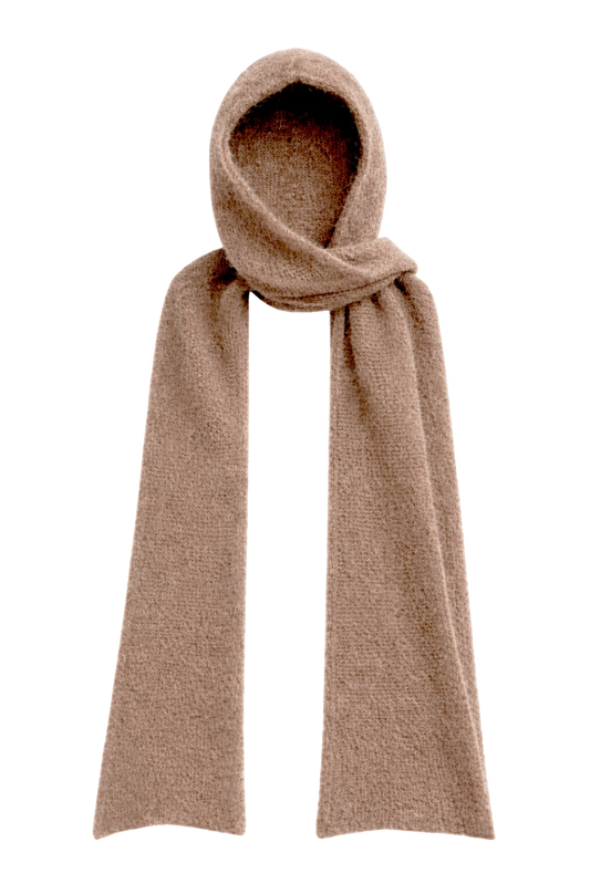 Penn Hooded Alpaca Scarf Medium Brown