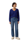 Silja V Neck Knit Navy Blue