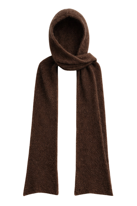 Penn Hooded Alpaca Scarf Cocoa