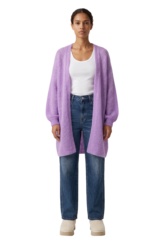 Lee Midi Cardigan Lilac - model