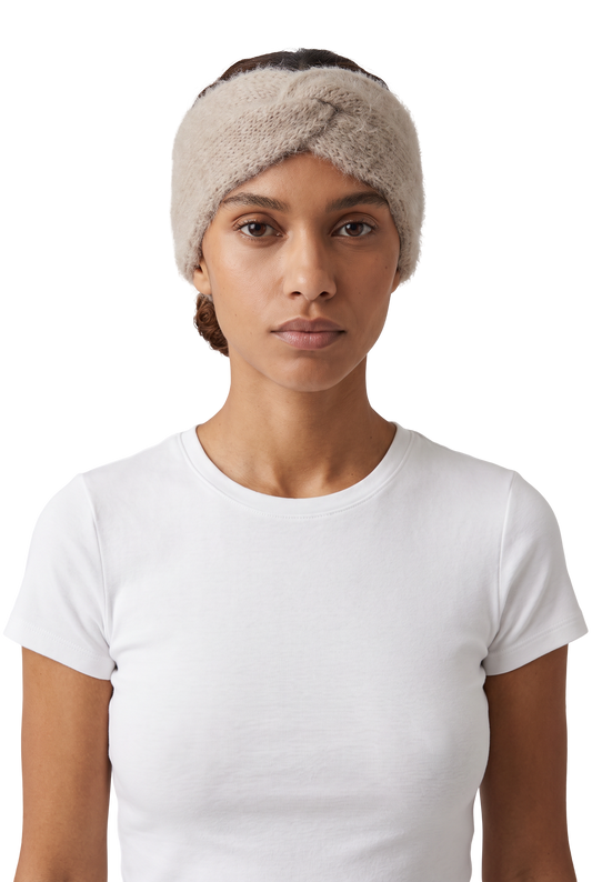 Andy Knit Headband Beige - model