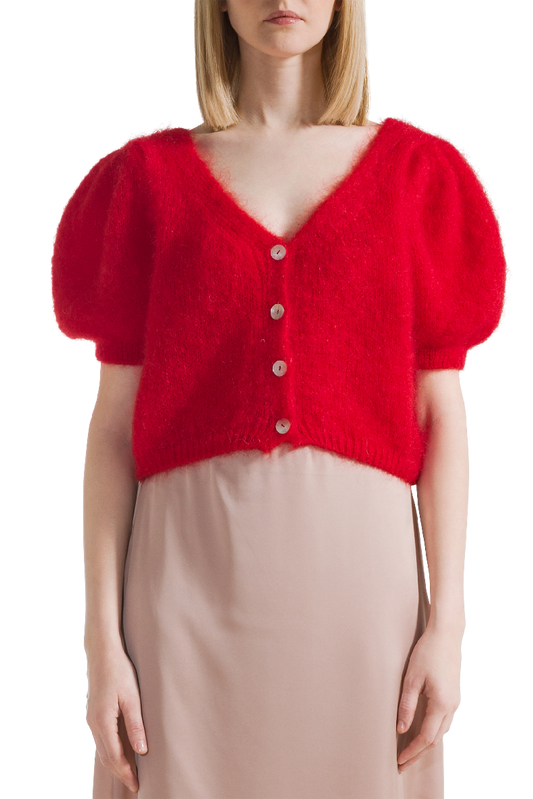 Harper Cardigan Lipstick Red