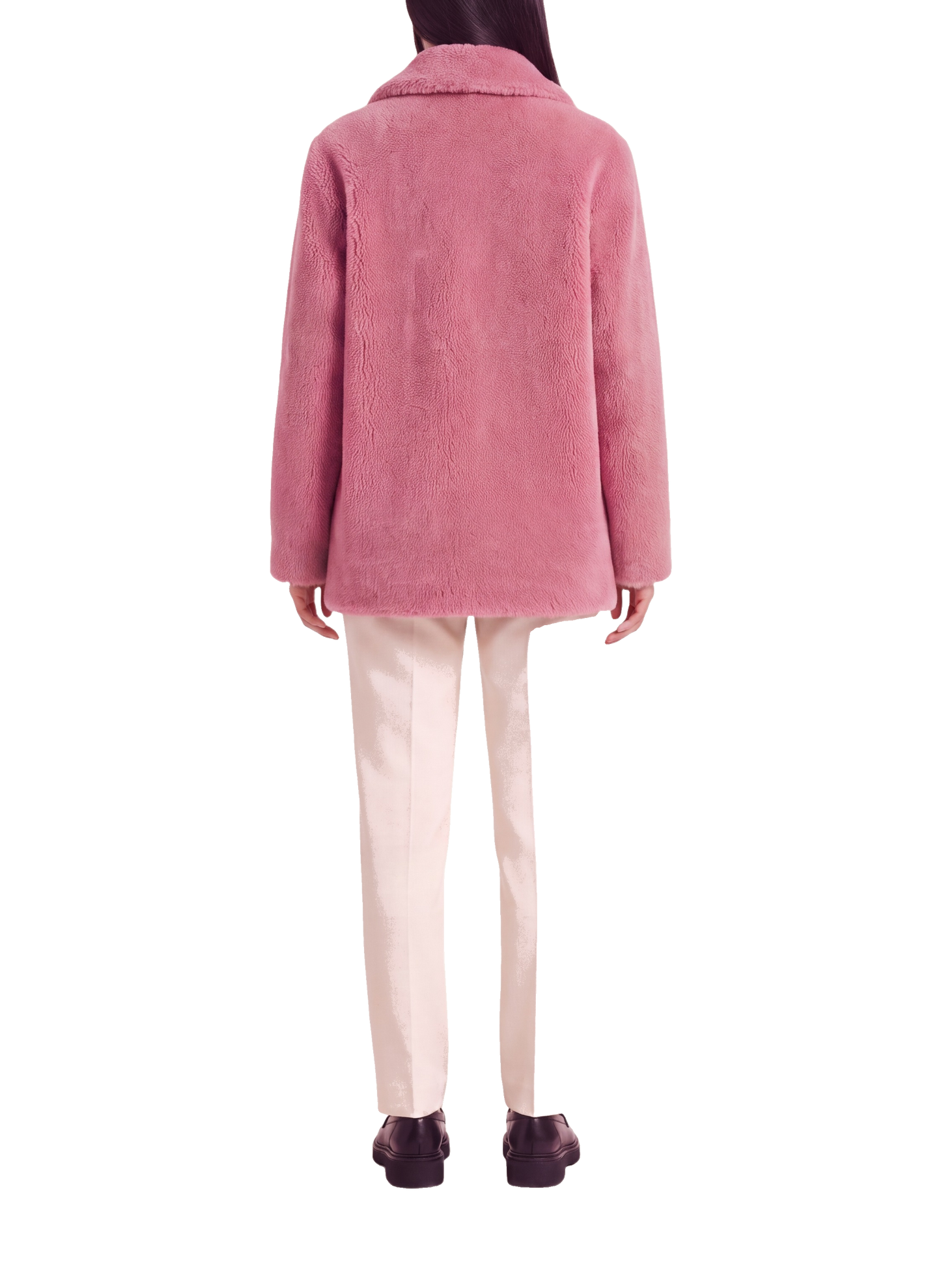 Fiona Short Coat Without Fur Pink Model Back