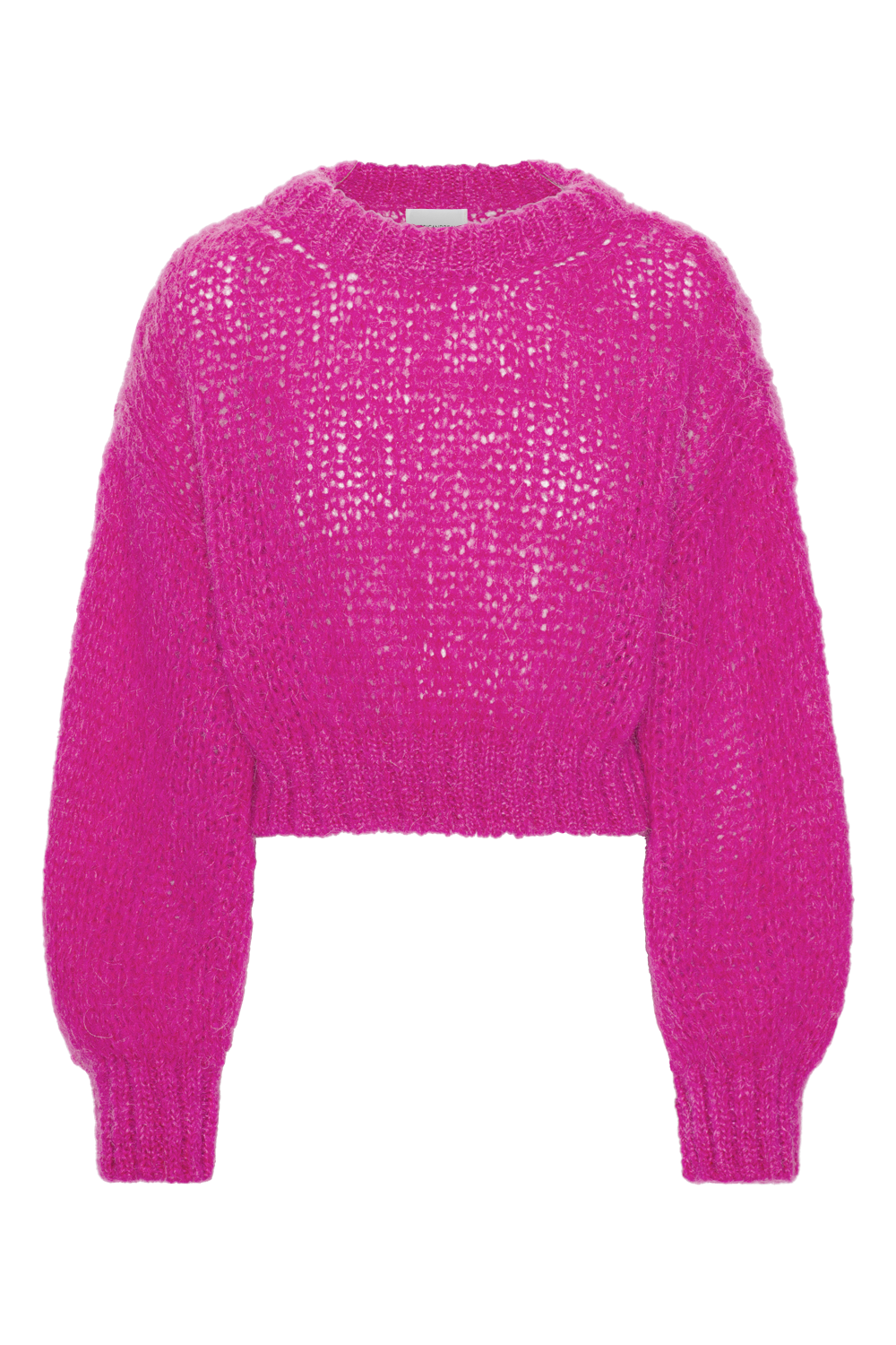 Leonnie Alpaca Cropped Pullover Neon Pink