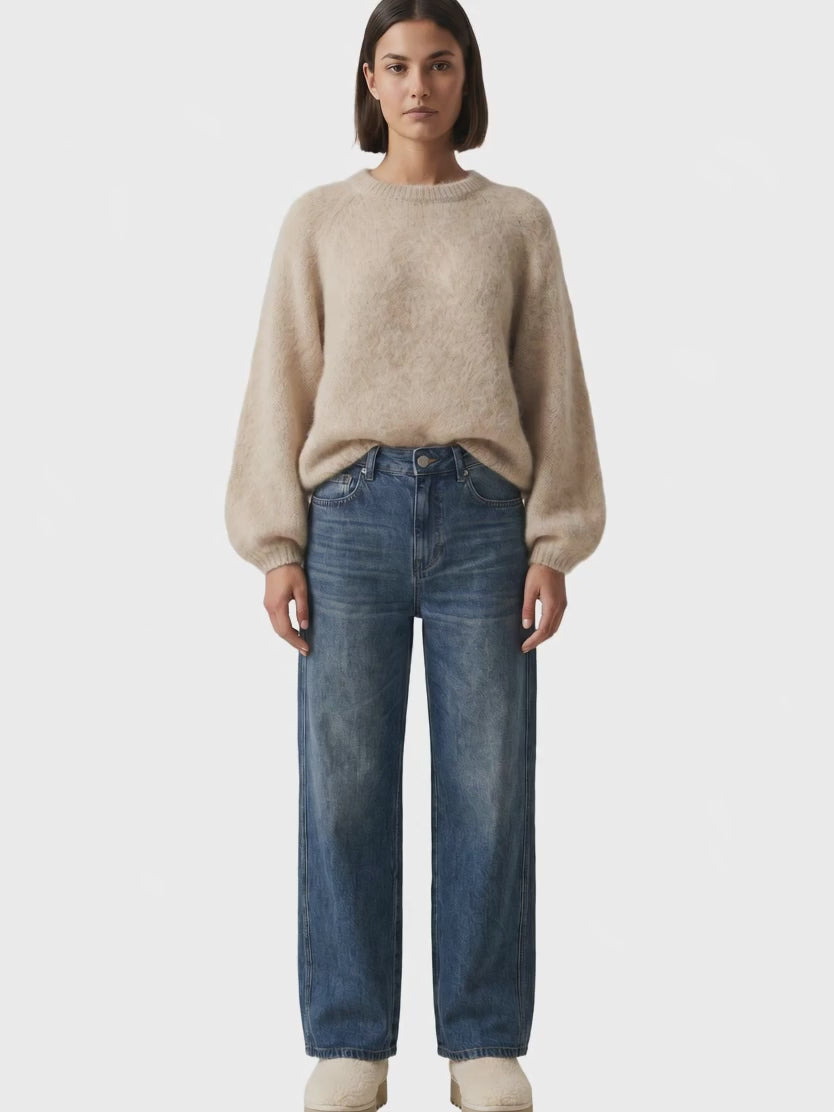 Rosie Mohair Knit Pullover Beige video