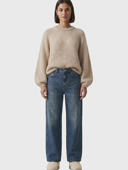 Rosie Mohair Knit Pullover Beige video