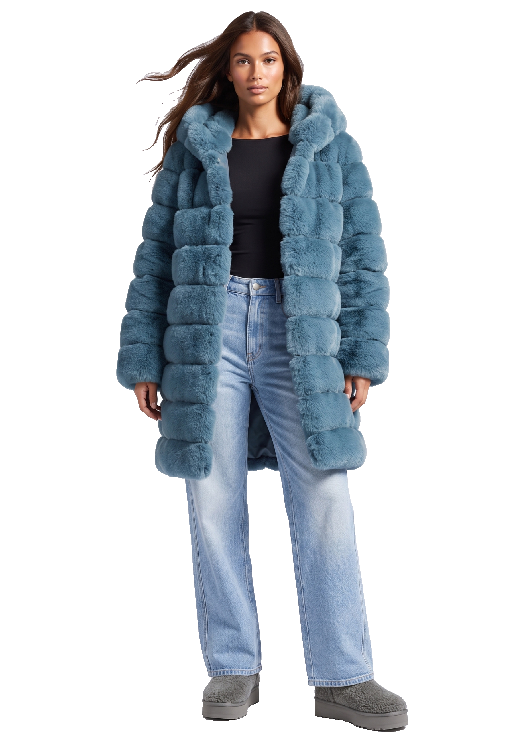 Blake Long Teal Blue Model 01