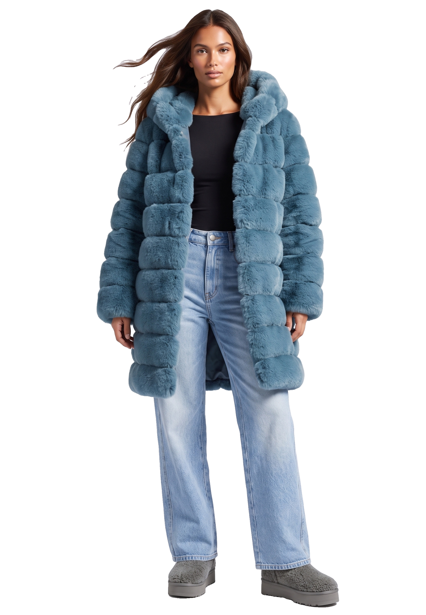 Blake Long Teal Blue Model 01