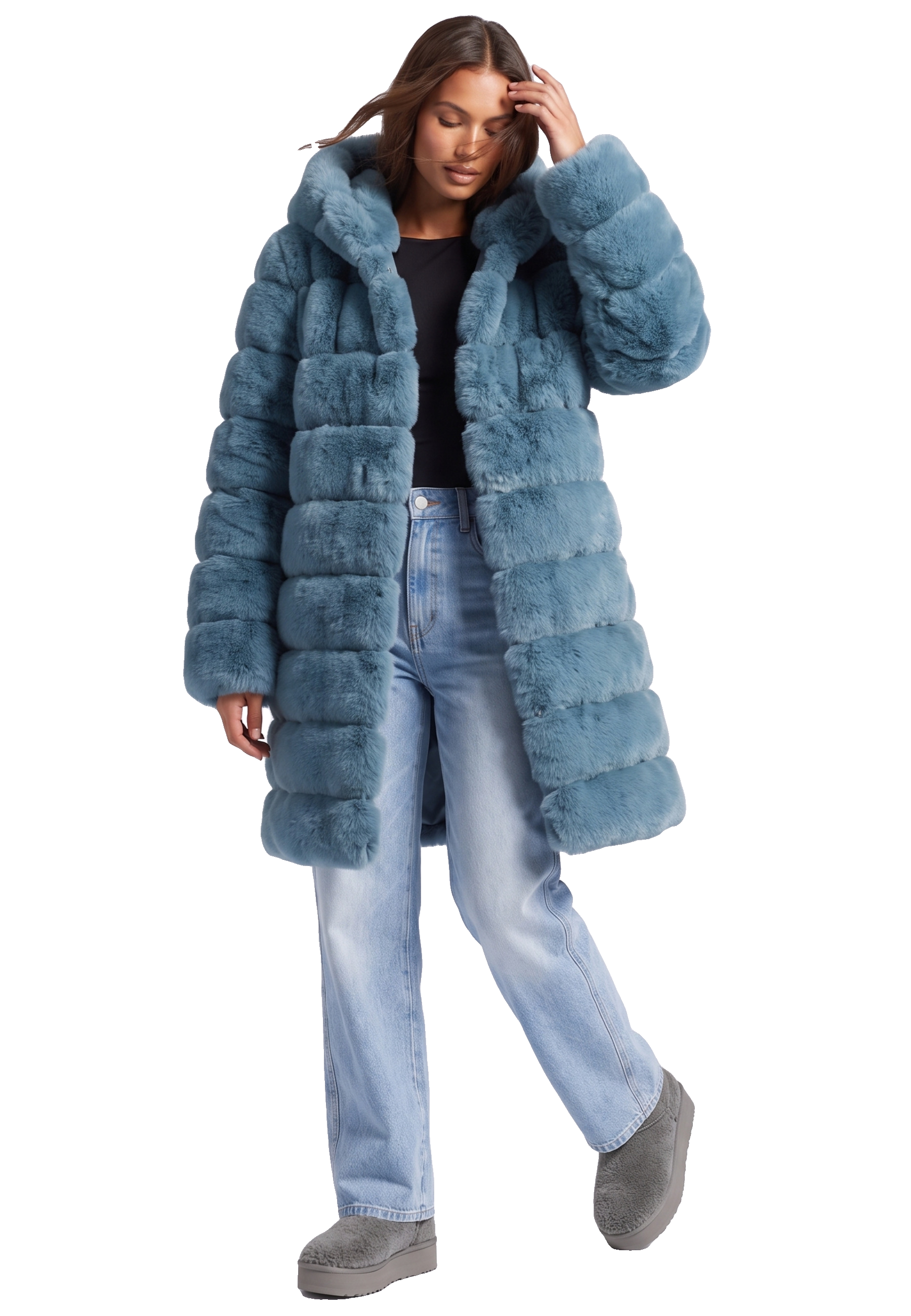 Blake Long Teal Blue Model 04