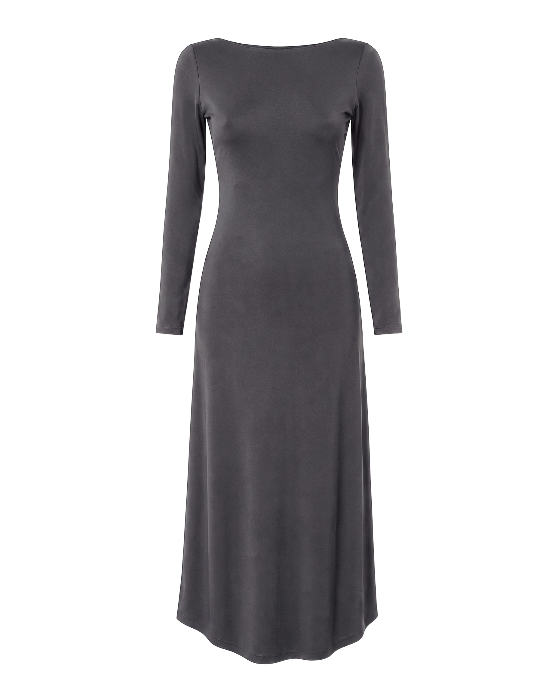 Scarlett Long Open Back Dress Dark Grey - front