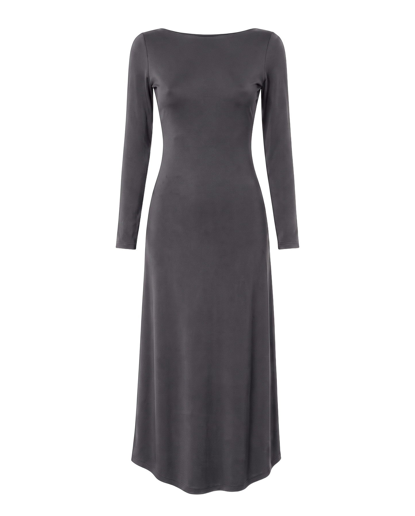 Scarlett Long Open Back Dress Dark Grey - front
