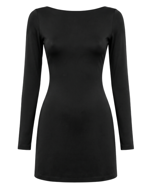 Scarlett Short Open Back Dress Black - front