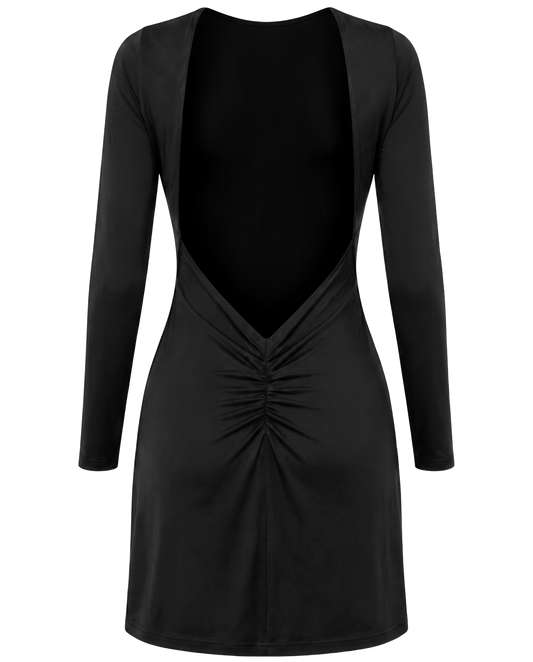 Scarlett Short Open Back Dress Black - back
