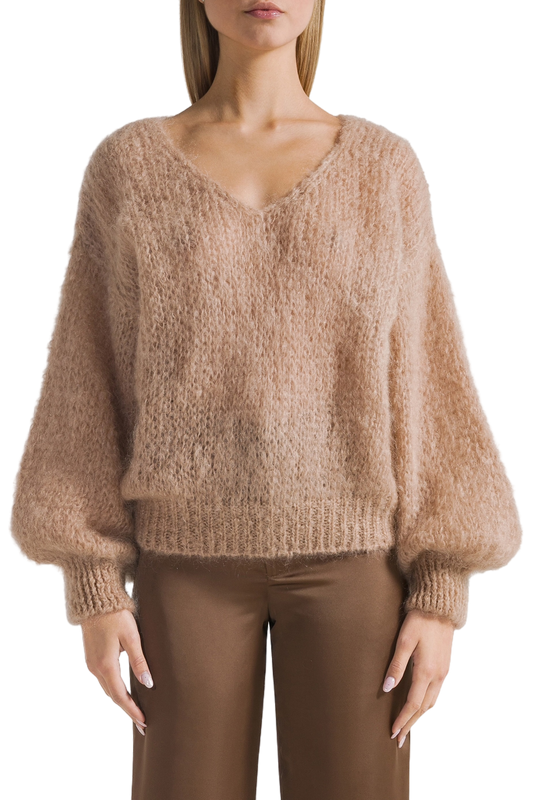Milana LS Mohair Knit Medium Brown