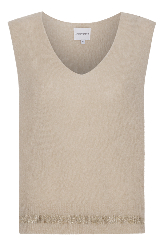 Anya V-Neck Vest Beige - Sample