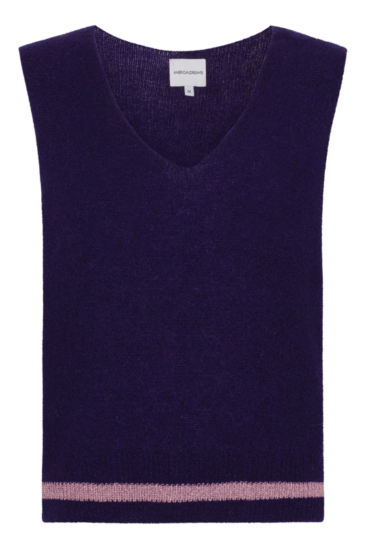 Anya V-Neck Vest Violet - Sample