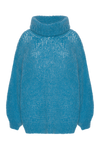 Pepper Roll Neck Alpaca Pullover Aqua Blue