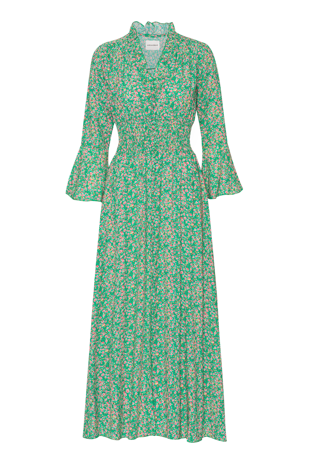 Sally Long Dress Green Flower