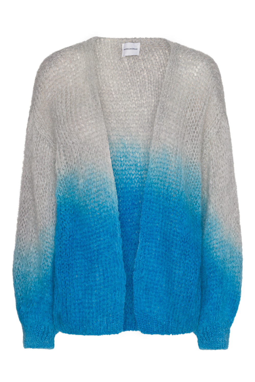 Olivia Mohair Cardigan Ombre Turquoise/Grey - Sample