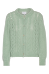 Frankie Cable Knit Cardigan Mint Green