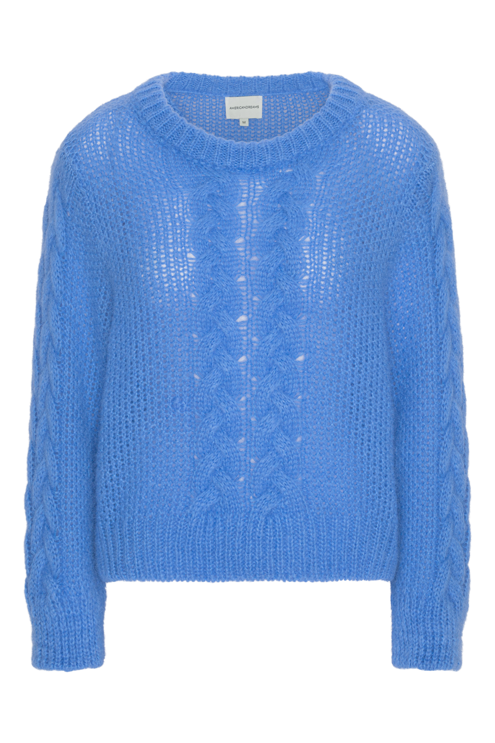 Louisa Cable Knit Pullover Sky Blue