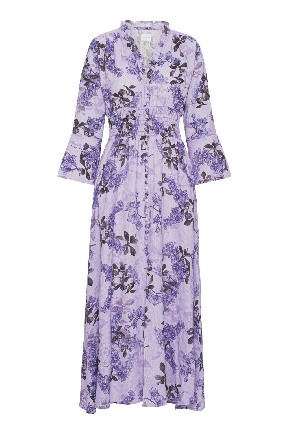 Sally Cotton Long Dress Lilac Big Flower