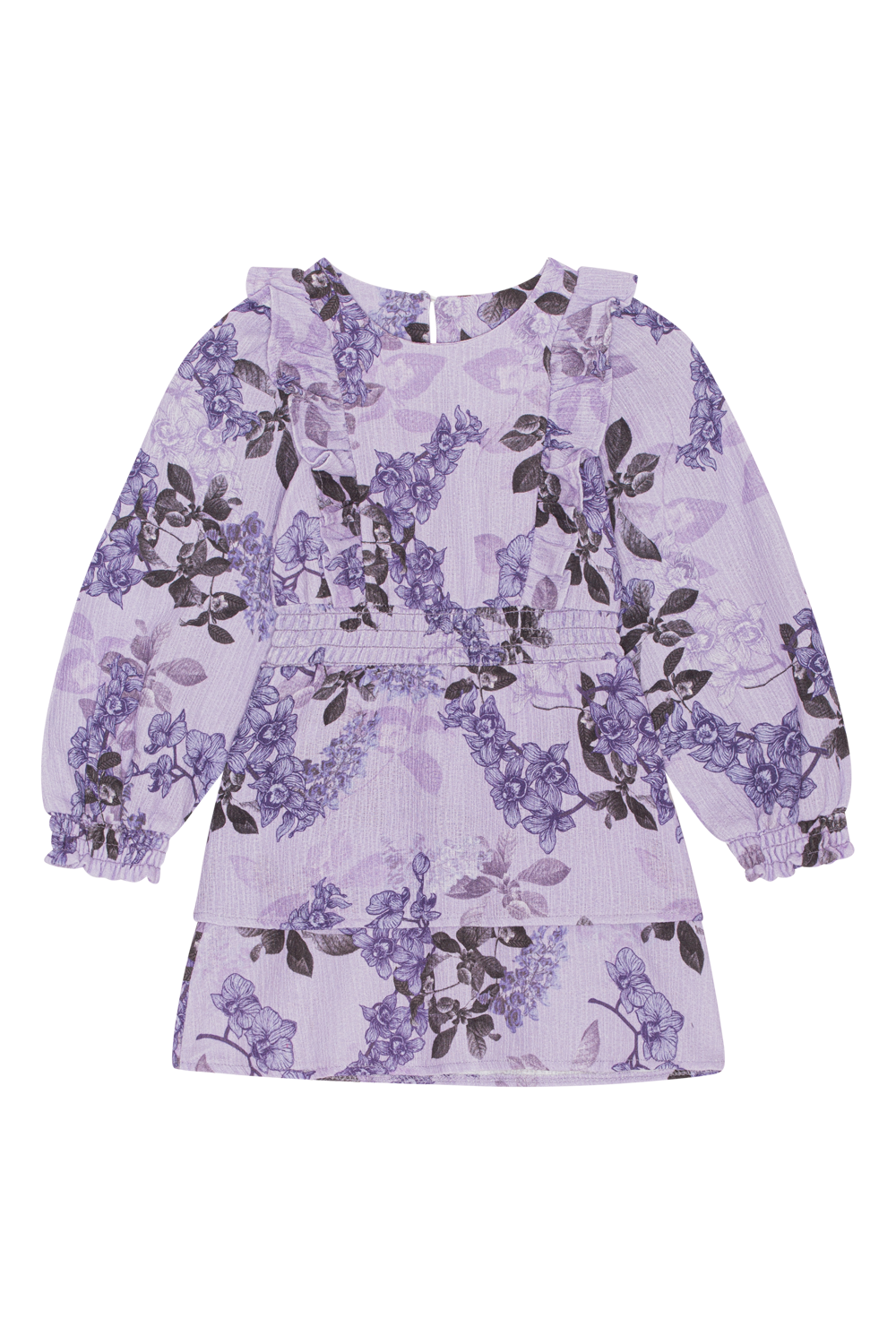 Patricia LS Cotton Dress Kids Lilac Flower - Sample