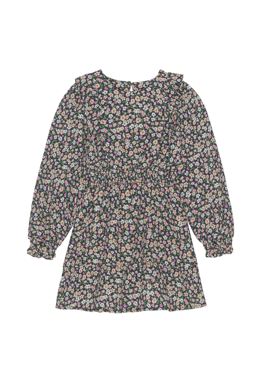 Patricia LS Cotton Dress Kids Navy Flower - Sample