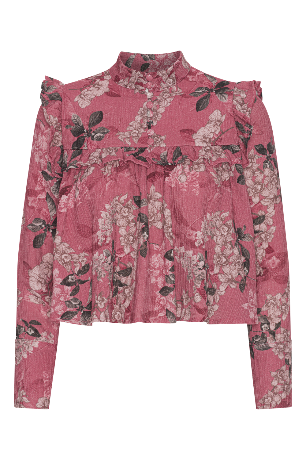 Annabella LS Cotton Shirt Pink Flower - Sample
