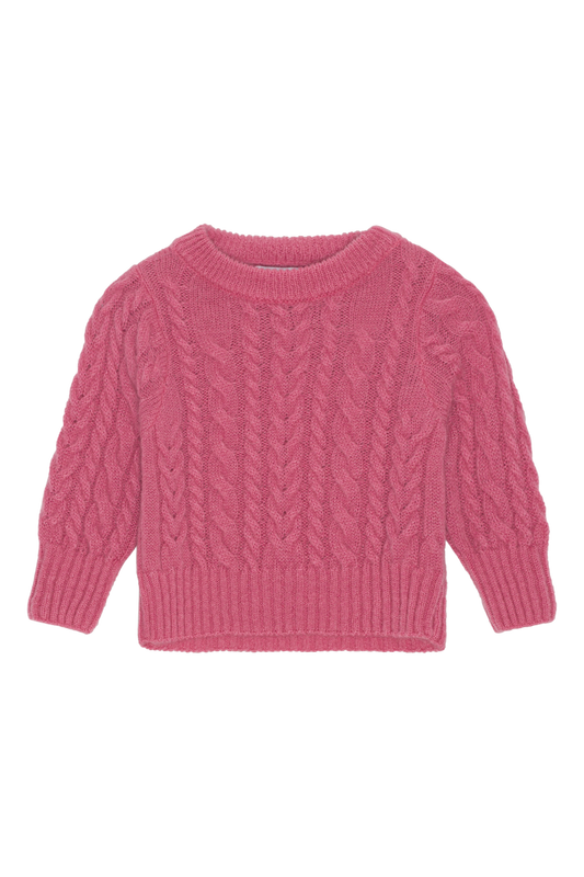Lily Cable Knit Pullover Kids Pink - Sample