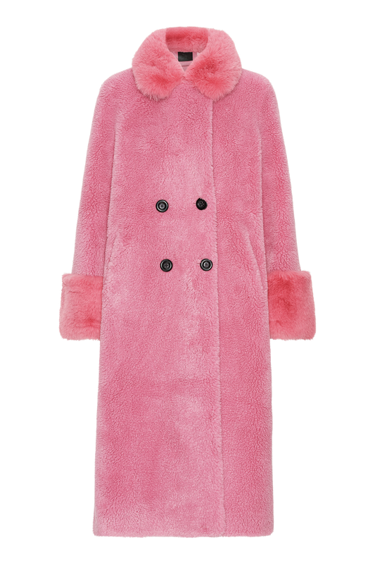 Fiona Long Wool Coat Pink