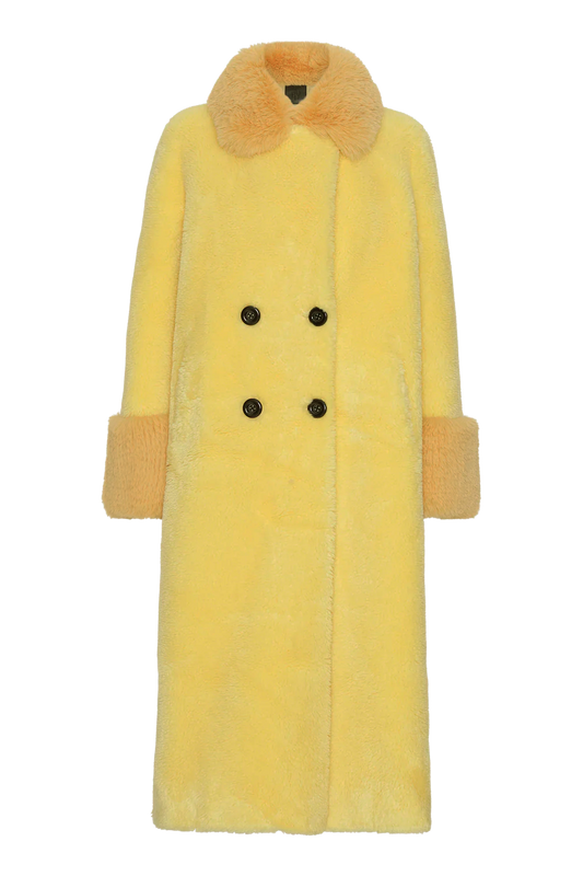 Fiona Long Wool Coat Yellow
