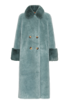 Fiona Long Wool Coat Turquoise