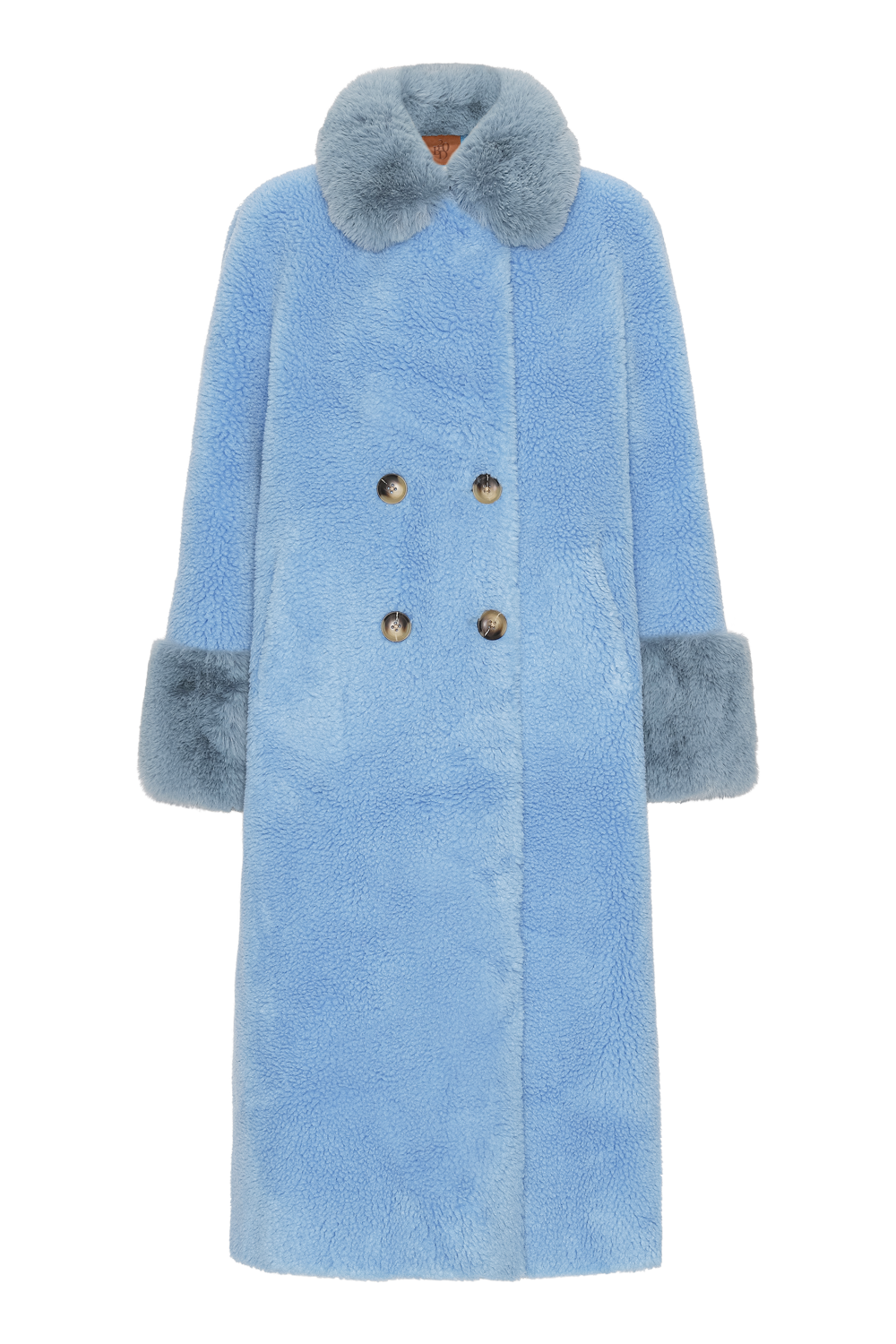 Fiona Long Wool Coat Sky Blue