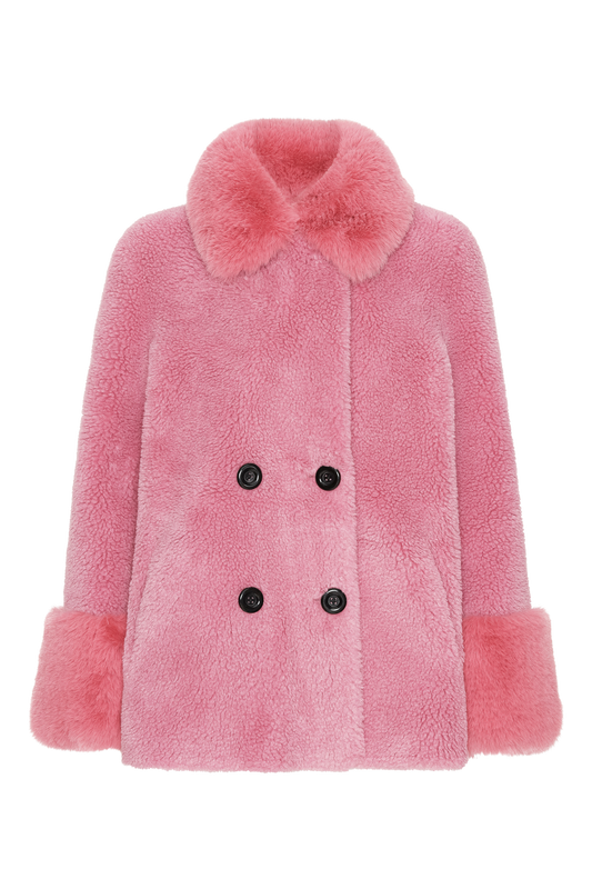 Fiona Short Wool Coat Pink
